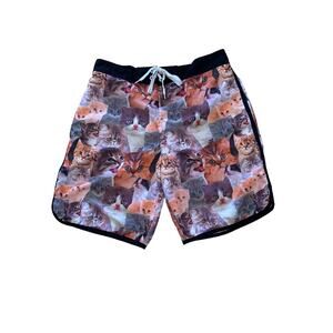 Bioworld All -Over Cat Print Board Shorts Men's Size XL